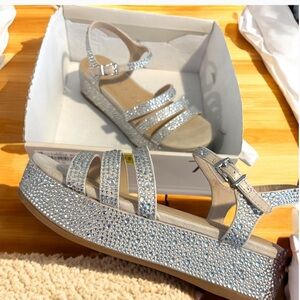 Women’s Copper Key “Girl Talk”  Bisque Color Wedge Sandals. Size 7.5 
New!